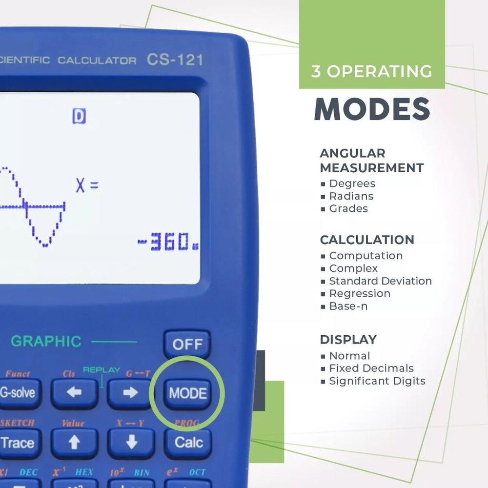 **NEW**  CATIGA Scientific Calculator With Graphic Functions - Blue CS-121 - Picture 3 of 7